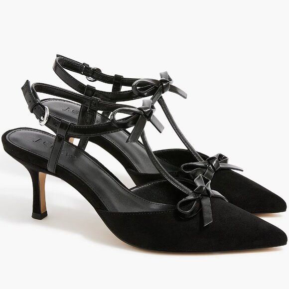J. Crew Factory Shoes - J. Crew Black Double-bow Heels/NIB/10M